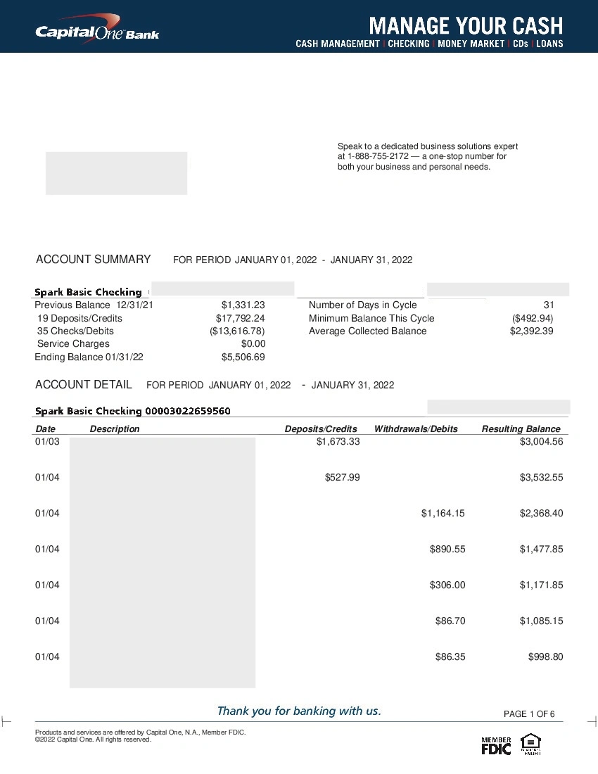 Convert Capital One statements to excel.